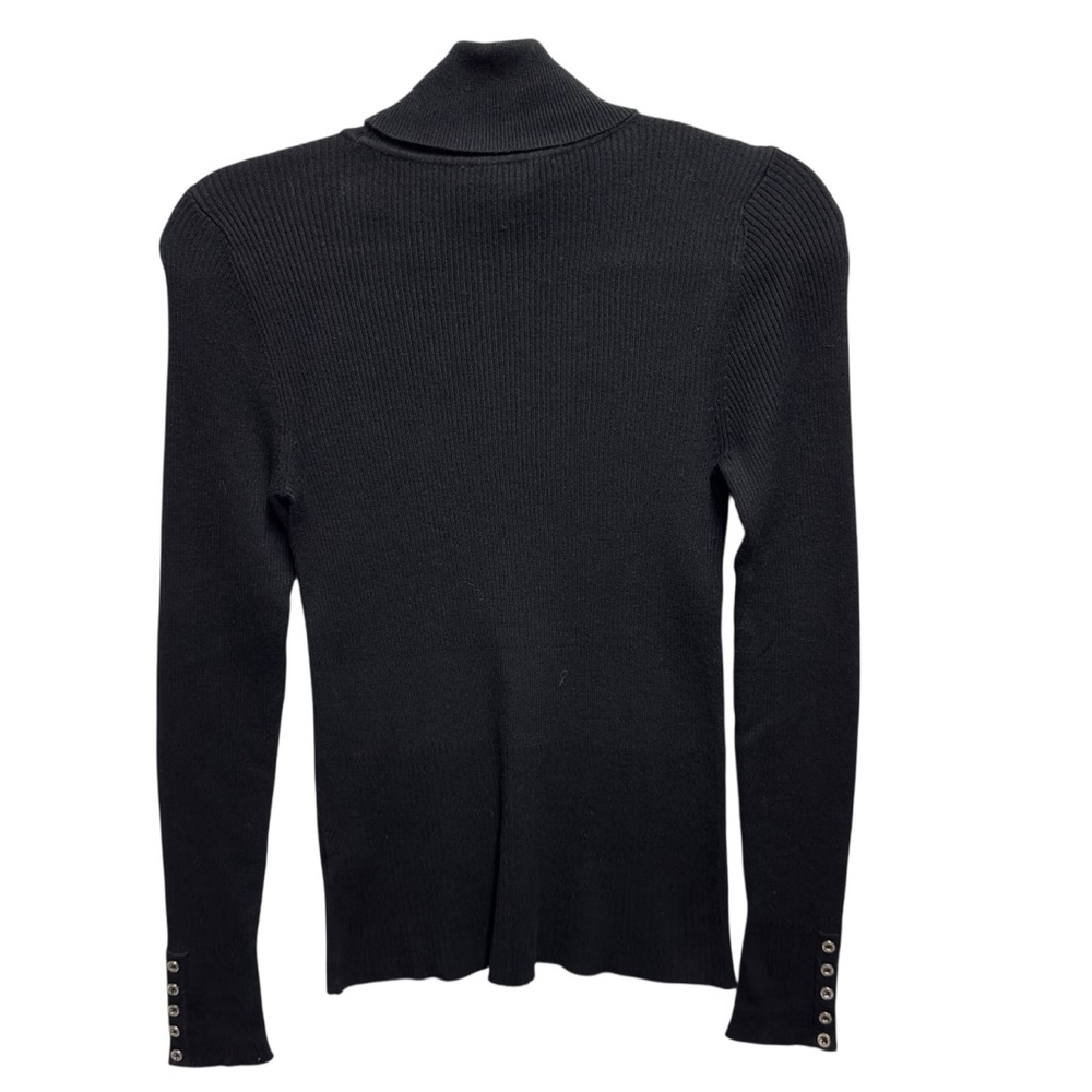 Rayon Silky Rib Knit Turtleneck Sweater Pullover - Picture 5 of 7